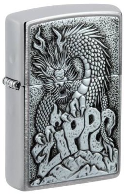 Зажигалка ZIPPO Classic с покрытием Brushed Chrome, латунь/сталь, серебристая / Зажигалки с рисунками и принтами | Товары для дома | V4.Ru: Маркетплейс