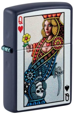 Зажигалка ZIPPO Queen Design с покрытием Navy Matte, латунь/сталь, синяя, матовая / Зажигалки с рисунками и принтами | Товары для дома | V4.Ru: Маркетплейс