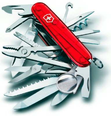 Нож перочинный Victorinox SWISS CHAMP 91мм полупрозрачный красный / Швейцарские | Товары для дома | V4.Ru: Маркетплейс