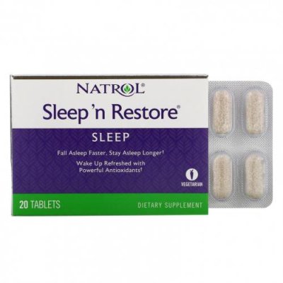 Natrol, Sleep 'n Restore, 20 таблеток / Снотворные | Аптека | V4.Ru: Маркетплейс