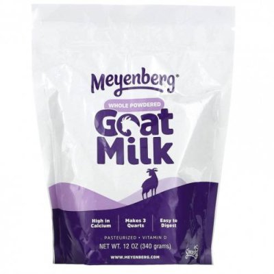 Meyenberg Goat Milk, цельное сухое козье молоко, 340 г (12 унций) Сухое молоко / Аптека | V4.Market