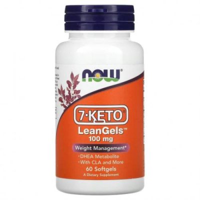 NOW Foods, 7-Keto, LeanGels, 100 мг, 60 мягких желатиновых капсул 7-кето / Аптека | V4.Market