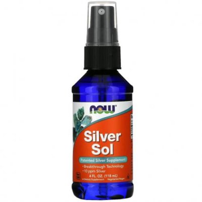 NOW Foods, Silver Sol, серебряная вода, 118 мл (4 жидк. унции) Серебро / Аптека | V4.Market