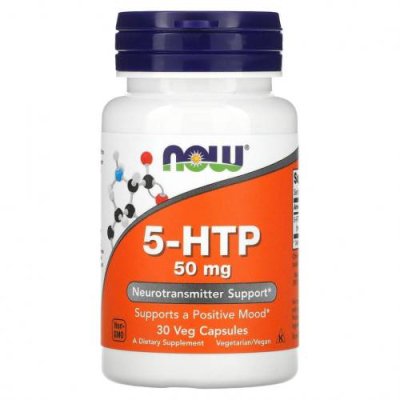 NOW Foods, 5-гидрокситриптофан (5-HTP), 50 мг, 30 растительных капсул 5-HTP (гидрокситриптофан) / Аптека | V4.Market