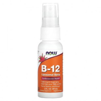 NOW Foods, Липосомальный спрей с витамином B12, 1000 мкг, 59 мл (2 жидк. унции) B12 / Аптека | V4.Market