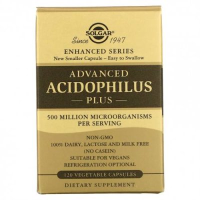 Solgar, Advanced Acidophilus Plus, 120 растительных капсул Ацидофилин / Аптека | V4.Market