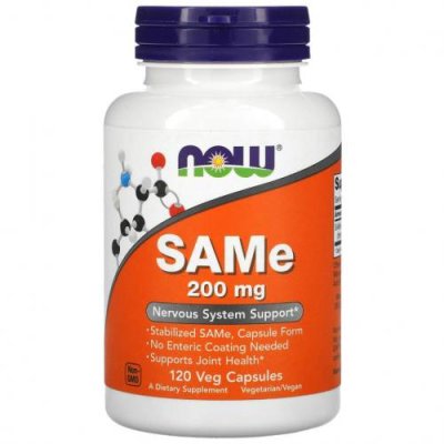 NOW Foods, SAMe, 200 мг, 120 вегетарианских капсул SAM-e, Тозилат / Аптека | V4.Market