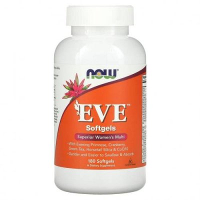 NOW Foods, EVE, превосходные мультивитамины для женщин, 180 капсул Женские мультивитамины / Аптека | V4.Market