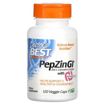 Doctor's Best, PepZin GI, комплекс цинк-L-карнозина, 120 вегетарианских капсул Цинк / Аптека | V4.Market