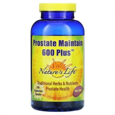 Nature's Life, Prostate Maintain 600 Plus, 250 вегетарианских капсул Предстательная железа / Аптека | V4.Market