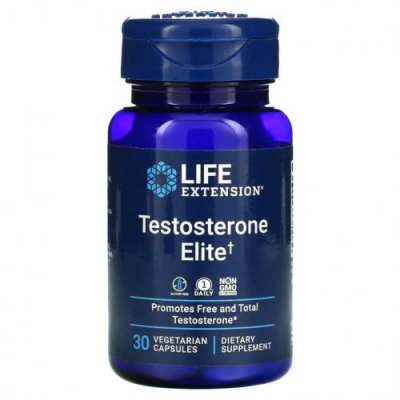 Life Extension, Testosterone Elite, 30 вегетарианских капсул Тестостерон / Аптека | V4.Market