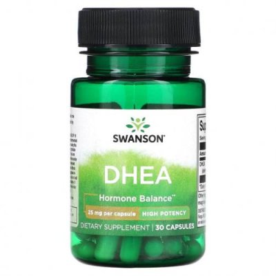 Swanson, ДГЭА, высокая эффективность, 25 мг, 30 капсул DHEA / Аптека | V4.Market