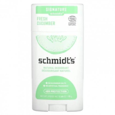 Schmidt's, Натуральный дезодорант, свежий огурец, 75 г (2,65 унции) Дезодоранты / Аптека | V4.Market