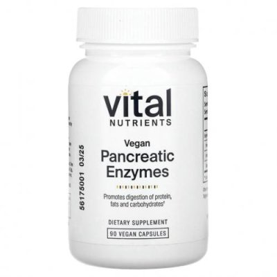 Vital Nutrients, Vegan Pancreatic Enzymes , 90 Capsules Пищеварительные ферменты / Аптека | V4.Market