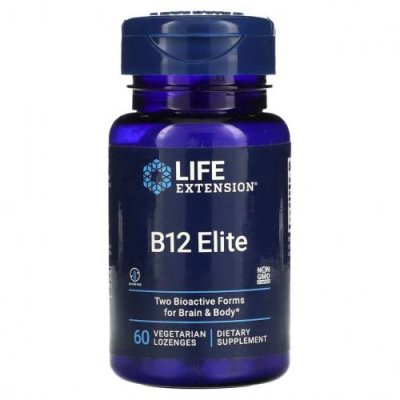 Life Extension, B12 Elite, 60 вегетарианских леденцов B12 / Аптека | V4.Market