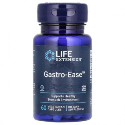 Life Extension, Gastro-Ease, 60 вегетарианских капсул Препараты для ЖКТ / Аптека | V4.Market