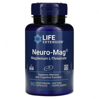 Life Extension, Neuro-Mag, L-треонат магния, 90 вегетарианских капсул Магний / Аптека | V4.Market