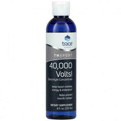 Trace Minerals ®, TM Sport, 40 000 Вольт!, Электролитический концентрат, 237 мл (8 жидк. унций) Гидратация и электролиты / Аптека | V4.Market