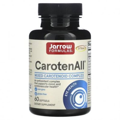 Jarrow Formulas, CarotenALL, комплекс из смеси каротиноидов, 60 капсул Антиоксидантные формулы / Аптека | V4.Market