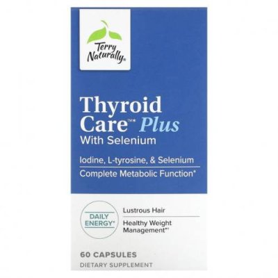 Terry Naturally, Thyroid Care Plus, забота о щитовидной железе, 60 капсул Йод / Аптека | V4.Market