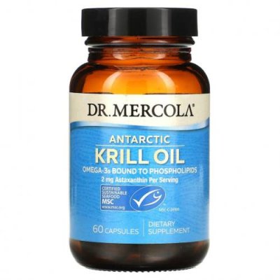 Dr. Mercola, Жир антарктического криля, 60 капсул Масло криля / Аптека | V4.Market