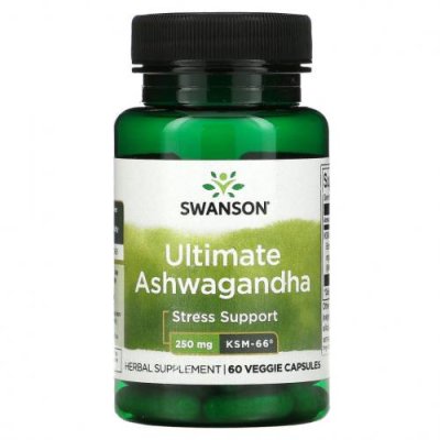 Swanson, Ultimate Ashwagandha, 250 мг, 60 растительных капсул Ашваганда / Аптека | V4.Market