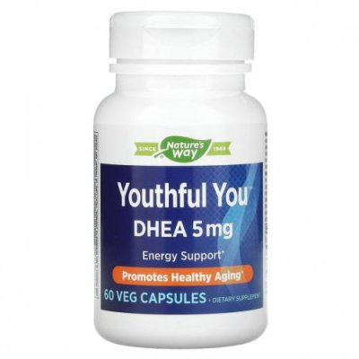 Enzymatic Therapy, Youthful You, ДГЭА, 5 мг, 60 растительных капсул DHEA / Аптека | V4.Market