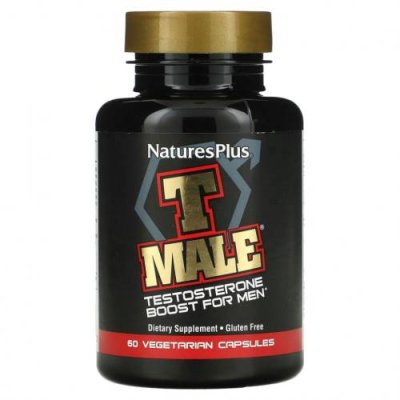 NaturesPlus, T Male, добавка с тестостероном для мужчин, 60 растительных капсул Тестостерон / Аптека | V4.Market