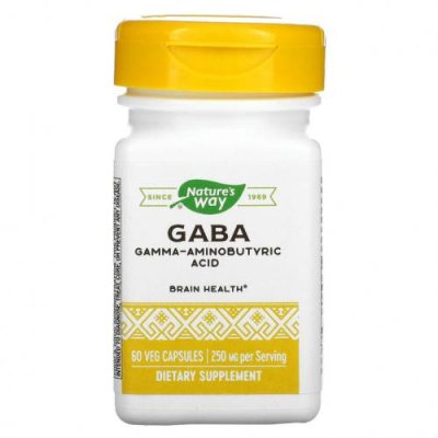 Enzymatic Therapy, GABA, 250 мг, 60 вегетарианских капсул ГАМК (гамма-аминомасляная кислота) / Аптека | V4.Market