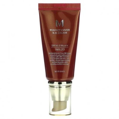 Missha, M Perfect Cover, BB-крем, SPF 42 PA+++, оттенок 23 натуральный бежевый, 50 мл (1,7 унции) BB- и CC-кремы / Аптека | V4.Market