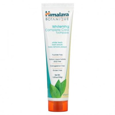 Himalaya, Botanique, отбеливающая зубная паста Simply Mint, 5,29 унций (150 г) Отбеливание / Аптека | V4.Market