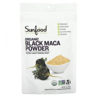 Sunfood, суперфуды, 4% порошок из органической черной маки, 113 г (4 унции) Мака / Аптека | V4.Market