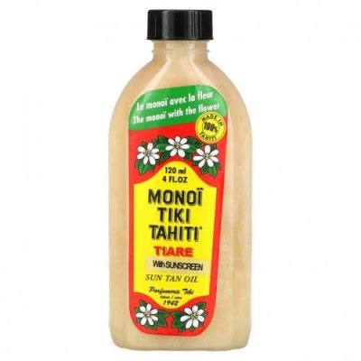 Monoi Tiare Tahiti, солнцезащитное масло для загара, SPF 3, 120 мл (4 жидк. унции) Автозагар / Аптека | V4.Market