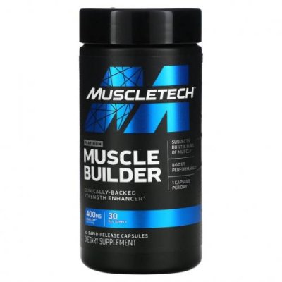 Muscletech, Platinum Muscle Builder, 30 капсул с быстрым высвобождением Строители мышц / Аптека | V4.Market