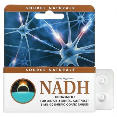 Source Naturals, NADH, Коэнзим В-3, 5 мг, 30 таблеток NADH / Аптека | V4.Market