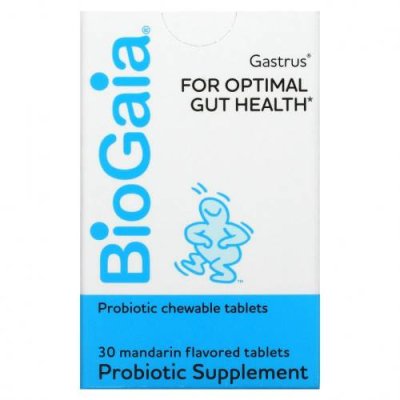 BioGaia, Gastrus For Optimal Gut, мандарин, 30 таблеток Средства от газообразования и вздутия / Аптека | V4.Market