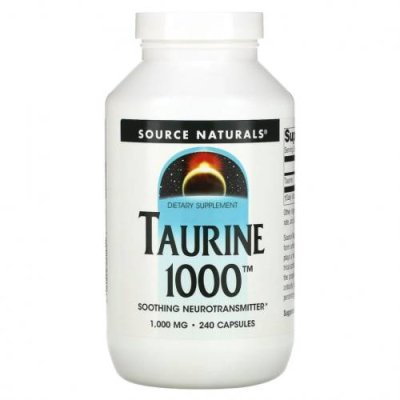 Source Naturals, Таурин, 1000 мг, 240 капсул L-таурин / Аптека | V4.Market