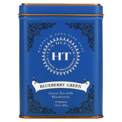 Harney & Sons, Чайная Смесь HT, Голубики, 20 пакетиков, по 1,4 унции (40 г) Зеленый чай, продукты / Аптека | V4.Market