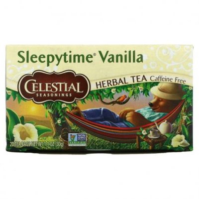 Celestial Seasonings, Травяной чай, Sleepytime Vanilla, без кофеина, 20 пакетиков, 1,0 унции (29 г) Травяной чай / Аптека | V4.Market