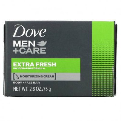 Dove, Men + Care, мыло для тела и лица, свежесть, 75 г (2,6 унции) Мужской гель для ванны и душа / Аптека | V4.Market