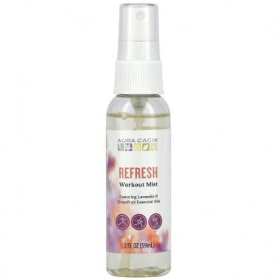 Aura Cacia, Refresh, спрей для тренировок, 59 мл (2 жидк. Унции) Эфирное масло, спрей / Аптека | V4.Market