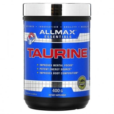 ALLMAX Nutrition, Таурин, без добавок, веганский продукт без глютена, 3000 мг, 400 г (14,11 унций) L-таурин / Аптека | V4.Market