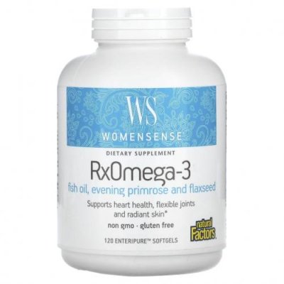 Natural Factors, WomenSense, RxOmega-3, 120 мягких таблеток Enteripure Рыбий жир омега-3 / Аптека | V4.Market