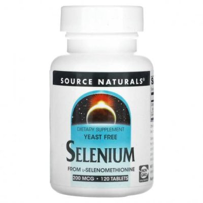 Source Naturals, селен из L-селенометионина, 200 мкг, 120 таблеток Селен / Аптека | V4.Market