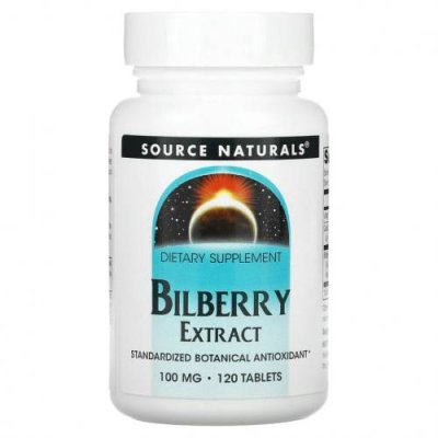 Source Naturals, Экстракт черники, 100 мг, 120 таблеток Черника / Аптека | V4.Market