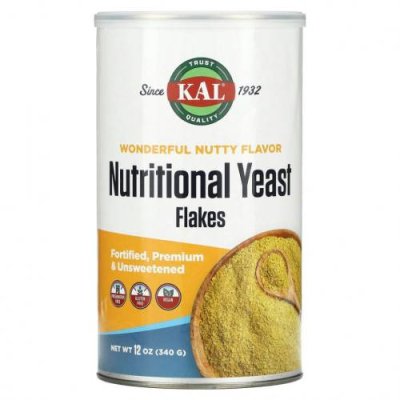 KAL, Nutritional, дрожжевые хлопья, несладкие, 340 г (12 унций) Дрожжи / Аптека | V4.Market