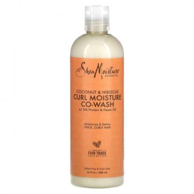 SheaMoisture, шампунь Curl Moisture Co-Wash, кокос и гибискус, 354 мл (12 жидк. унций) Уход за волосами и кожей головы / Аптека | V4.Market