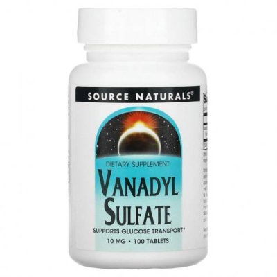 Source Naturals, Ванадила сульфат, 10 мг, 100 таблеток Ванадил / Аптека | V4.Market