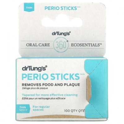 Dr. Tung's, Perio Sticks, палочки для удаления налета, тонкие 80 шт Зубочистки / Аптека | V4.Market