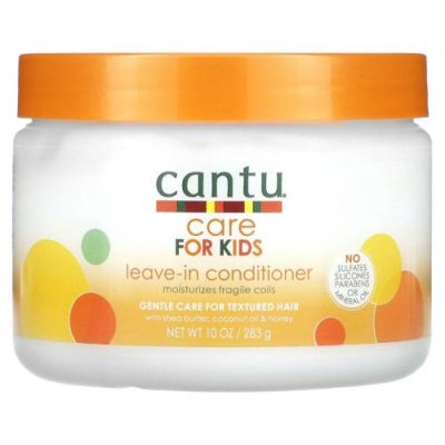 Cantu, Care For Kids, несмываемый кондиционер, деликатный уход за текстурированными волосами, 283 г (10 унций) Несмываемый кондиционер / Аптека | V4.Market